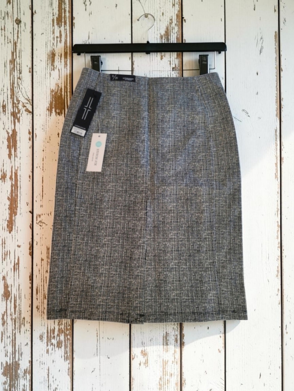 Liverpool Stitch Fix Bia Knit Pencil Skirt NWT Size 8 Grey Tweed.